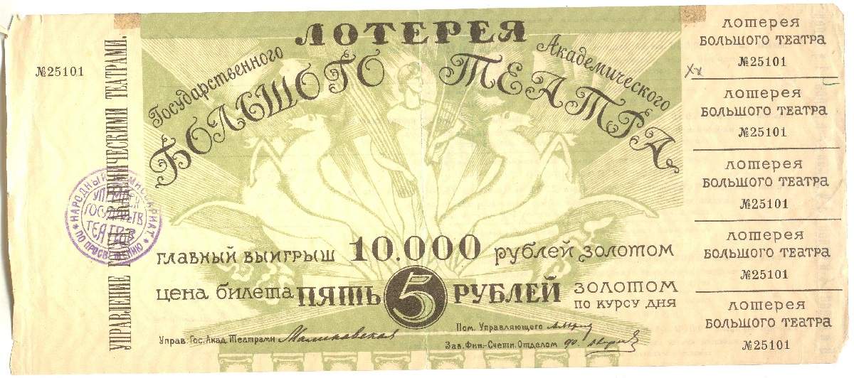 Лотерейные билеты 1920-40-х годов