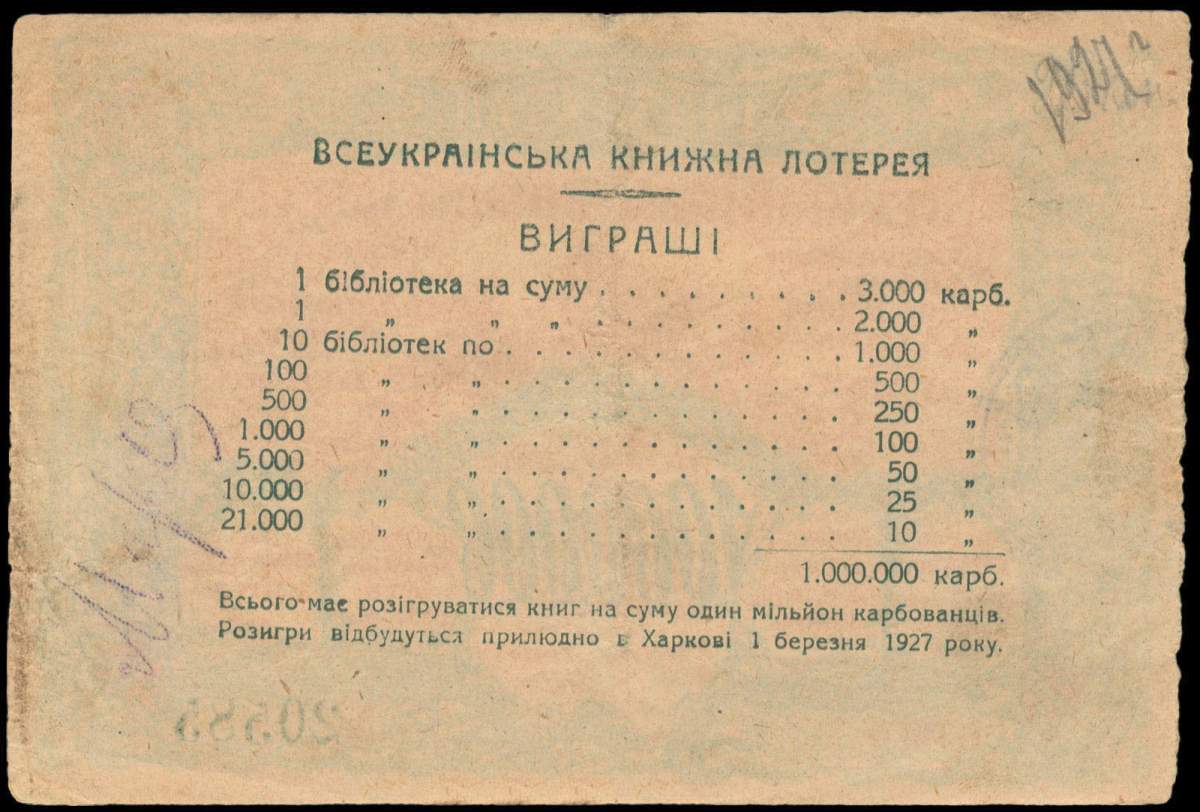 Лотерейные билеты 1920-40-х годов